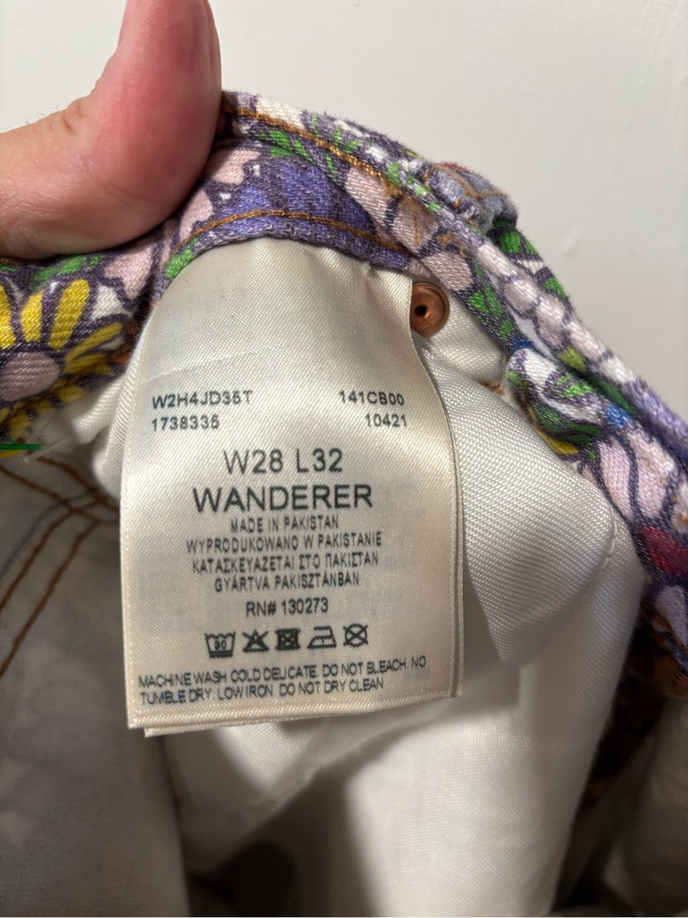 Wrangler Wanderer High Rise Flare Jeans Flower Floral Print Hippie Size 28 - Picture 6 of 11